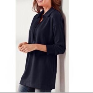 Soft Surroundings Charcoal Long Sleeve Shirt. Size L